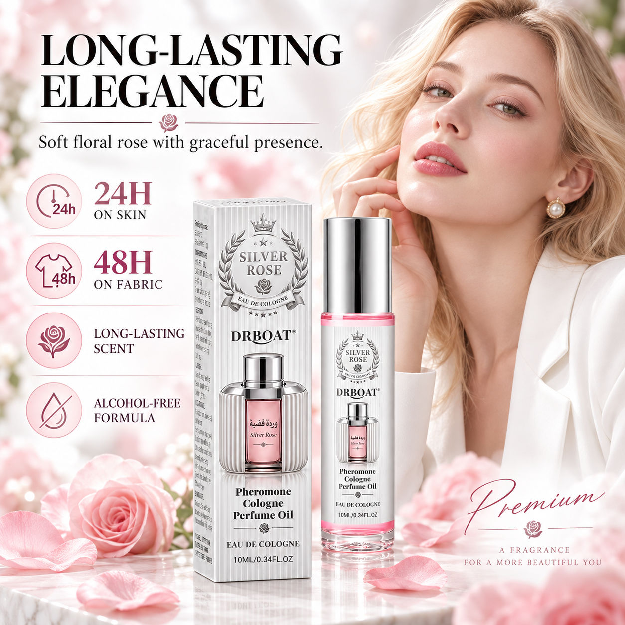 シルバーローズ ロールオン パフュームオイル、10ml、フロ - Perfume Fragrance Concentration のレビューと価格